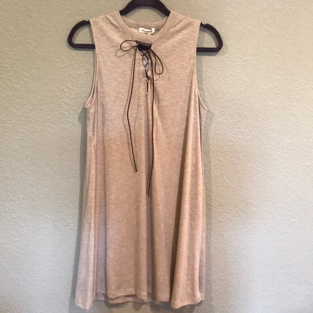 Blu Pepper Leather Lace-up Dress